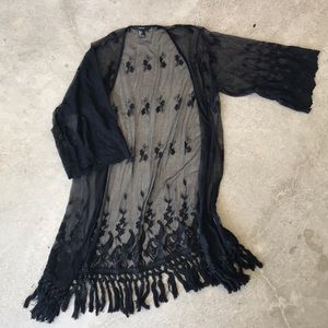 Black Lace Kimono